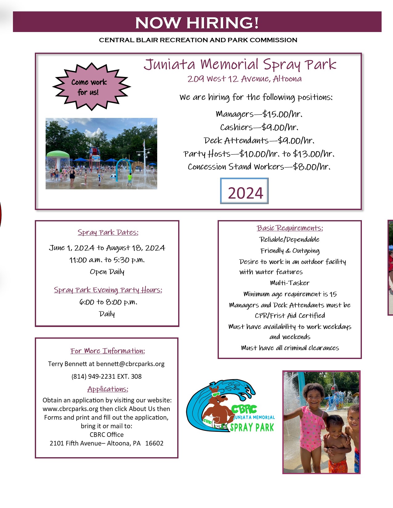 Spray Park Central Blair Recreation Commission